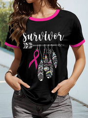 Women's Indigenous Pink Breast Cancer T-Shirts