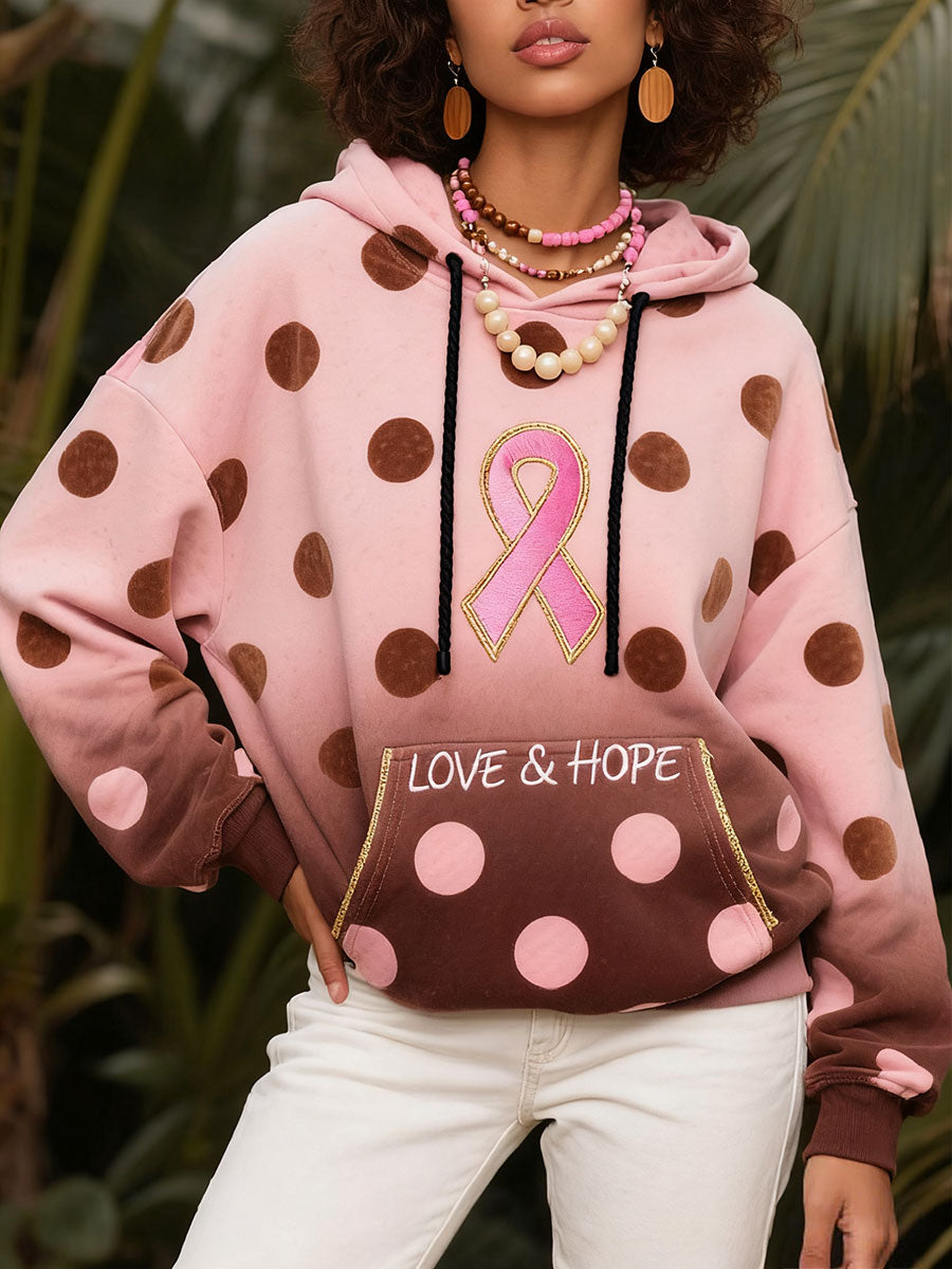 Women's Breast Cancer polka dot Hoodie