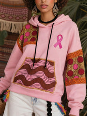 Women's breast cancer printed hoodies