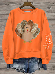 Women's Thanksgiving Turkey Print Sweatshirt