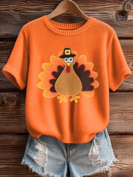 Women's Thanksgiving Turkey Print Sweater