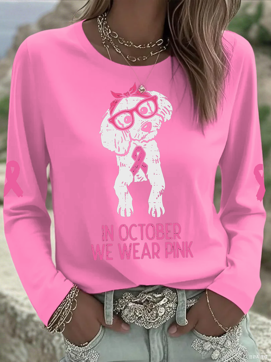 Women's breast cancer Printed Tops