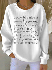 Women’s Cozy Blankets Crunchy Leaves Printed Sweatshirt
