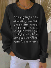 Women’s Cozy Blankets Crunchy Leaves Printed Sweatshirt