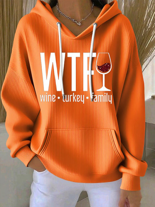 Women's Wine Turkey Family Hoodie
