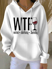 Women's Wine Turkey Family Hoodie