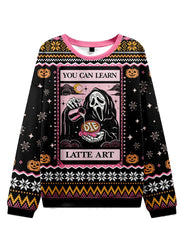 Women's Scream Face Halloween Ugly Sweatshirt