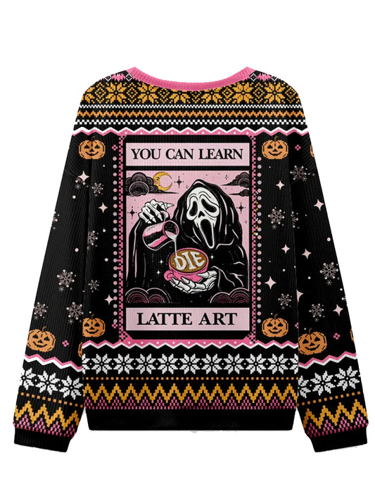 Women's Scream Face Halloween Ugly Sweatshirt