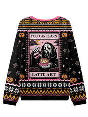 Women's Scream Face Halloween Ugly Sweatshirt