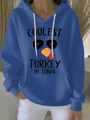 Women's Thanksgiving Print Casual Hoodie