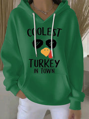 Women's Thanksgiving Print Casual Hoodie