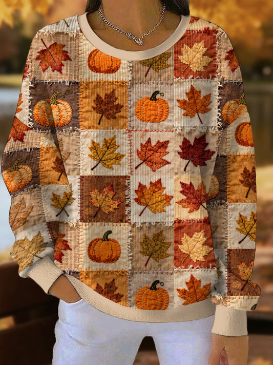Women's Autumn Art Thanksgiving Printed Sweatshirt