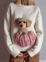 Women's autumn pumpkin dog tops