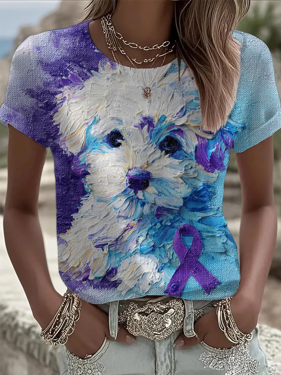 Women's Mental Health Awareness Art Print Short Sleeve T-Shirt