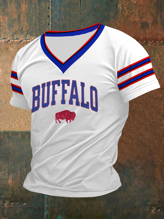 Men's Football Fans Lovers Gameday Casual V-Neck Tee
