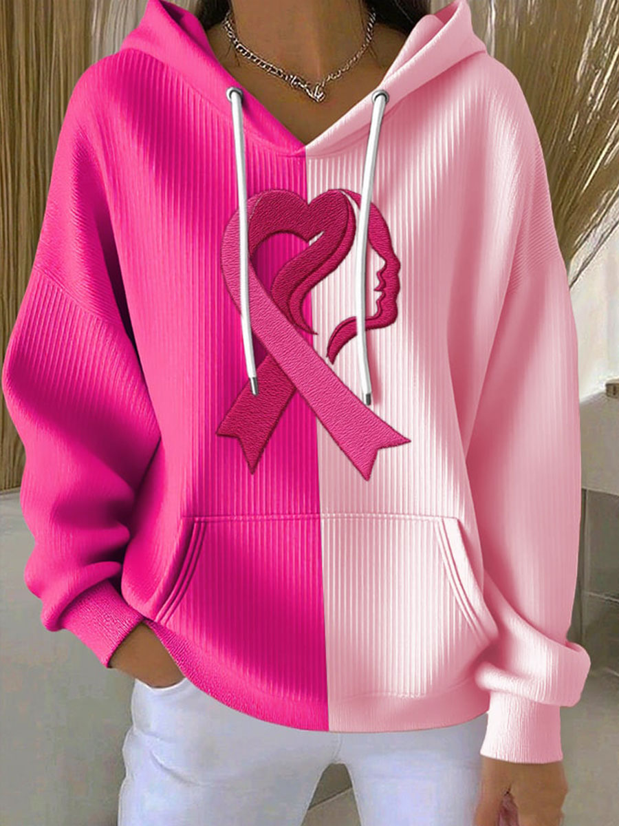 Women's Breast Cancer Awareness Print Hoodie