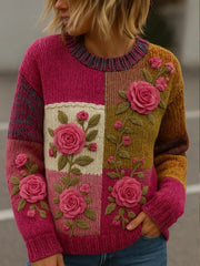 Women's Vintage Art Floral Print Sweatshirt