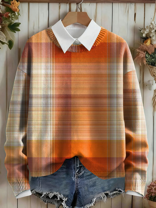 Women's Cozy Season Autumn Pattern Print Sweater