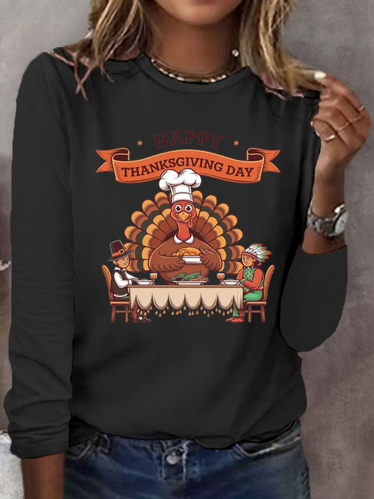 Women's Thanks giving day turkey  Printed Tops