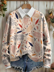 Women's Cozy Season Autumn Pattern Print Sweater