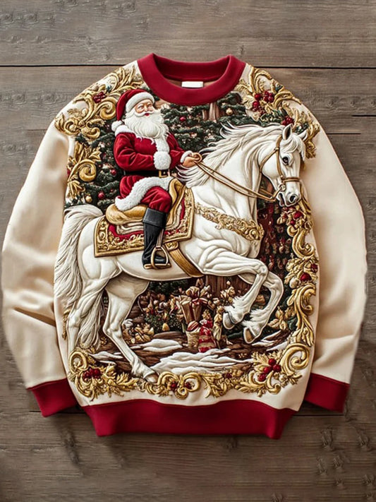 Women's Christmas Santa Claus Print Casual Sweatshirt