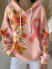Women's Breast Cancer Floral Hoodies