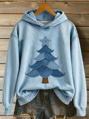 Women's Christmas Tree Print Casual Hoodie