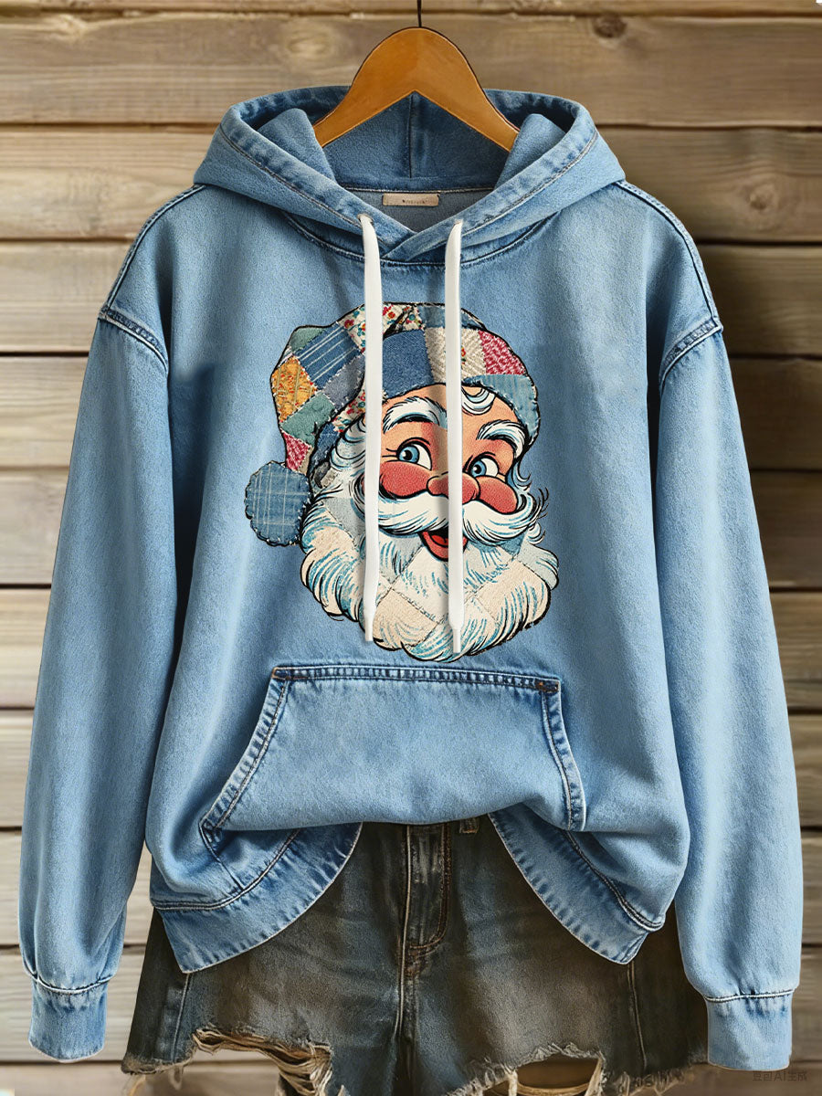 Women's patch Santa Claus hoodies