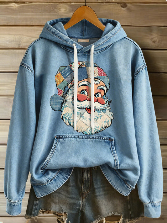 Women's patch Santa Claus hoodies