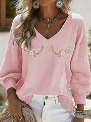 Women's Breast Cancer Awareness Print Casual T-Shirt