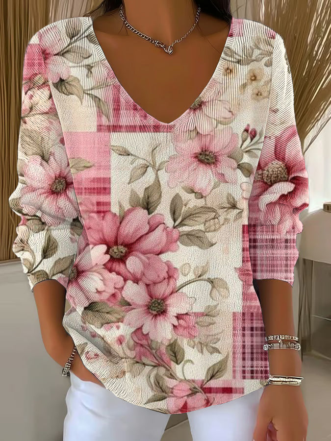 Women's Breast Cancer Pink Printed Casual Top