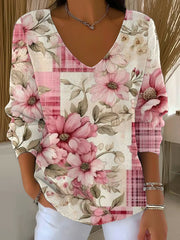 Women's Breast Cancer Pink Printed Casual Top