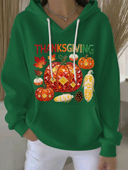 Women's Thanksgiving Print Casual Hoodie