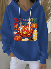 Women's Thanksgiving Print Casual Hoodie