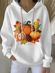 Women's Thanksgiving Print Casual Hoodie