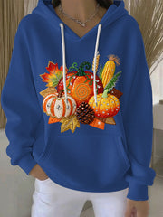 Women's Thanksgiving Print Casual Hoodie