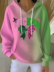 Women's Retro Witch Print Casual Hoodie