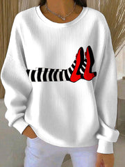 Women's Witch Legs Print Casual Sweatshirt