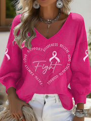 Women's Breast Cancer Awareness V-neck Tops
