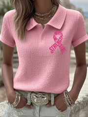 Women's Breast cancer awareness Hope Strength Love Courage pink ribbon tops