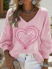 Women's Breast Cancer Awareness V-neck Tops
