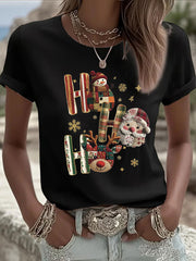 Women's Christmas Print Casual T-shirt