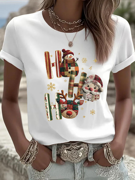 Women's Christmas Print Casual T-shirt