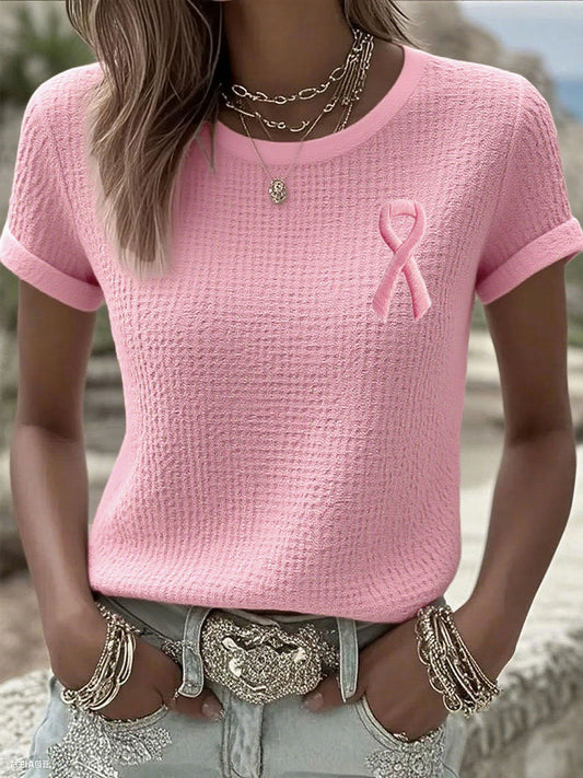 Women's breast cancer awareness pink ribbon T-shirts