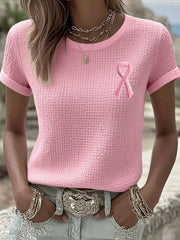 Women's breast cancer awareness pink ribbon T-shirts