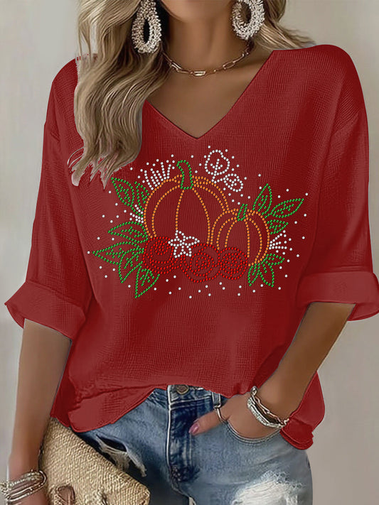 Women's Thanksgiving Print Casual T-shirt