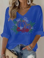 Women's Thanksgiving Print Casual T-shirt