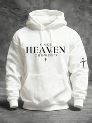 Men's "Make Heaven Crowded" printed casual hoodie