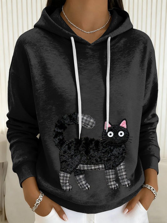Women's Cat Drawstring Hoodie