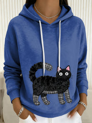 Women's Cat Drawstring Hoodie